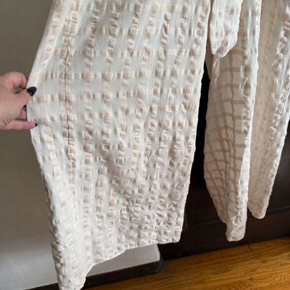 MARA HOFFMAN | Whitney Cotton Windowpane Wide Leg Jumpsuit Cover up Extra Small - Picture 4 of 9